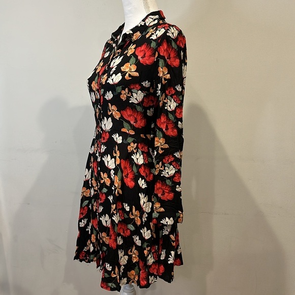 ZARA FLORAL SHIRT STYLE TUNIC DRESS - Picture 3 of 14